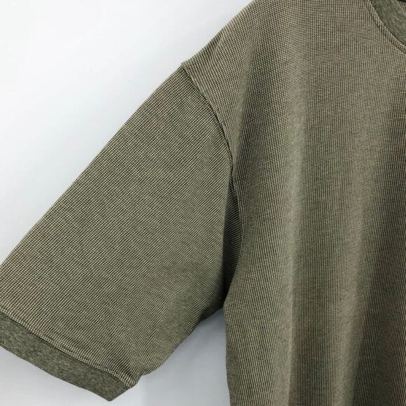 Timberland Men's Waffle Knit Shirt M Green Short Sleeve Crew Neck Cotton Y2K - Picture 5 of 10